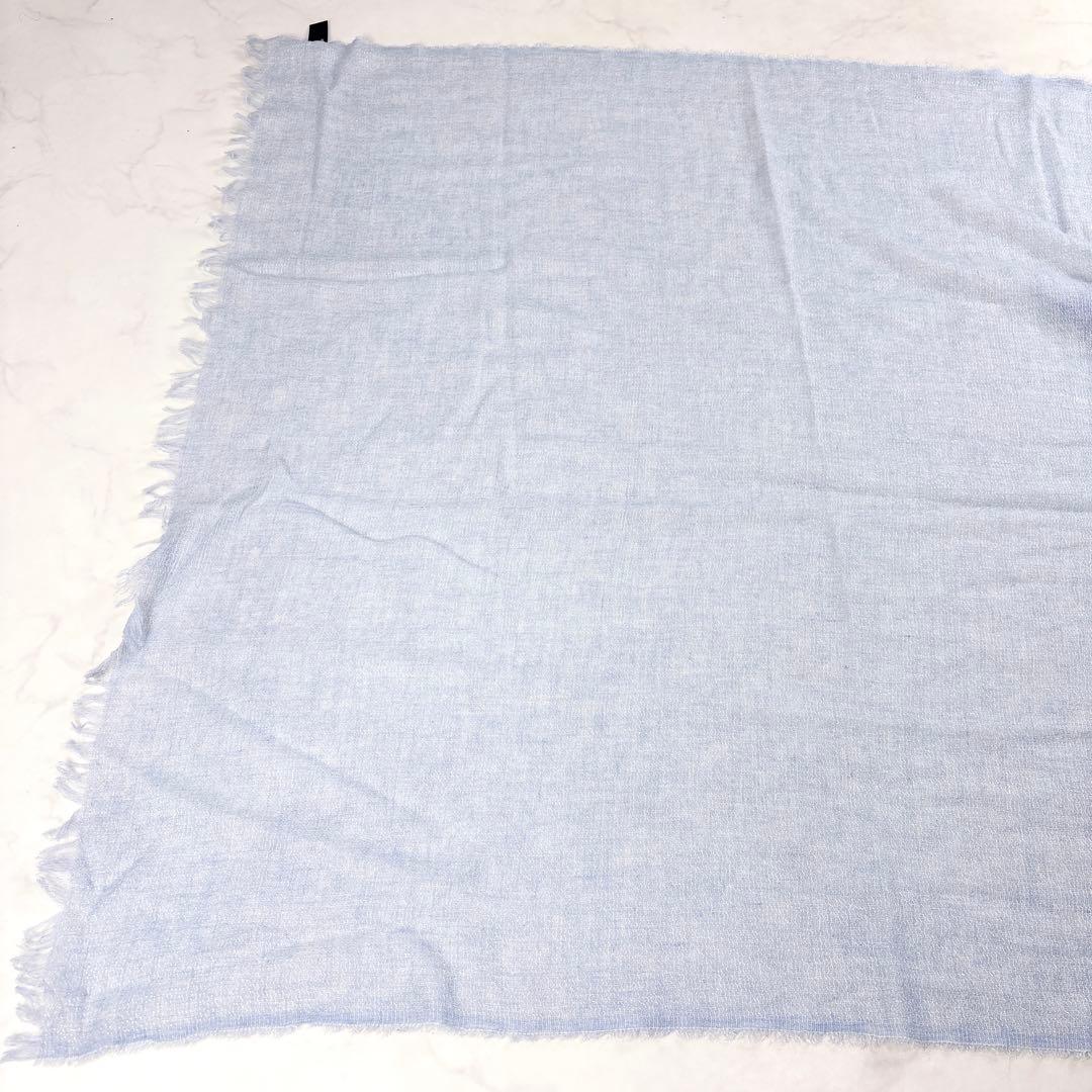 新品✨LANVIN カシミヤ混 大判ストール ラメ 春色 洗える 水色