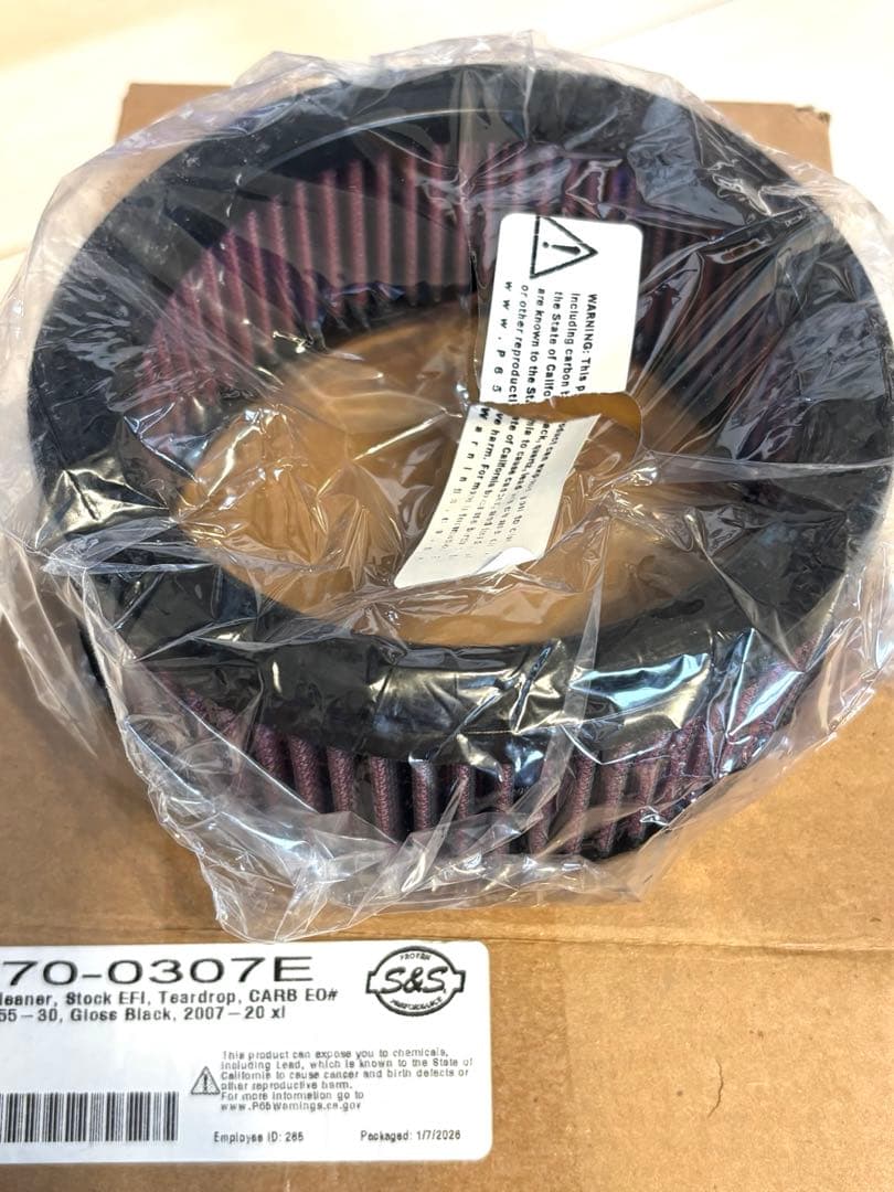 新品未使用　S&S ティアドロップエアクリーナー グロスブラック スポーツスター