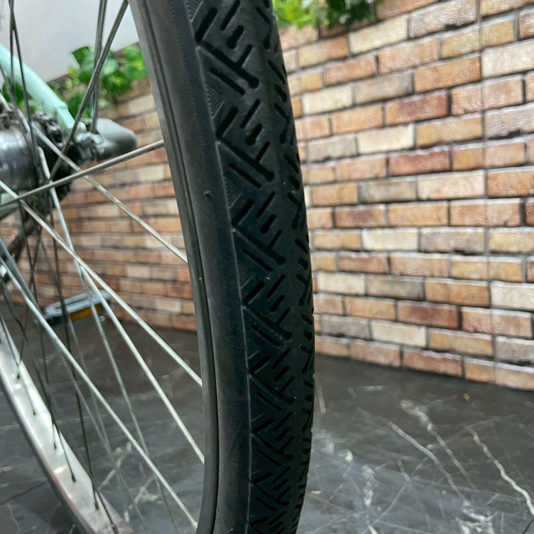 【80】一般車 シティー車 ブリヂストン ミントグリーン 27インチ 変速付き