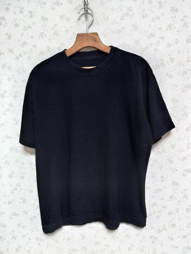 45R度詰天竺の908オーシャンクルーネックTシャツ 影色納戸サイズ１ポケット