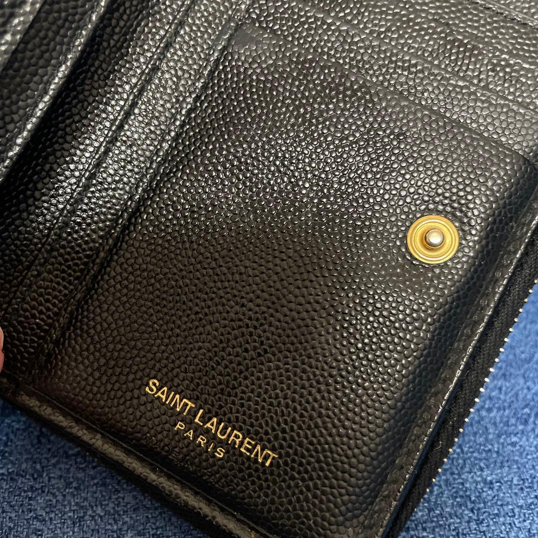 【大人気】SAINT LAURENT ブラック 二つ折り財布