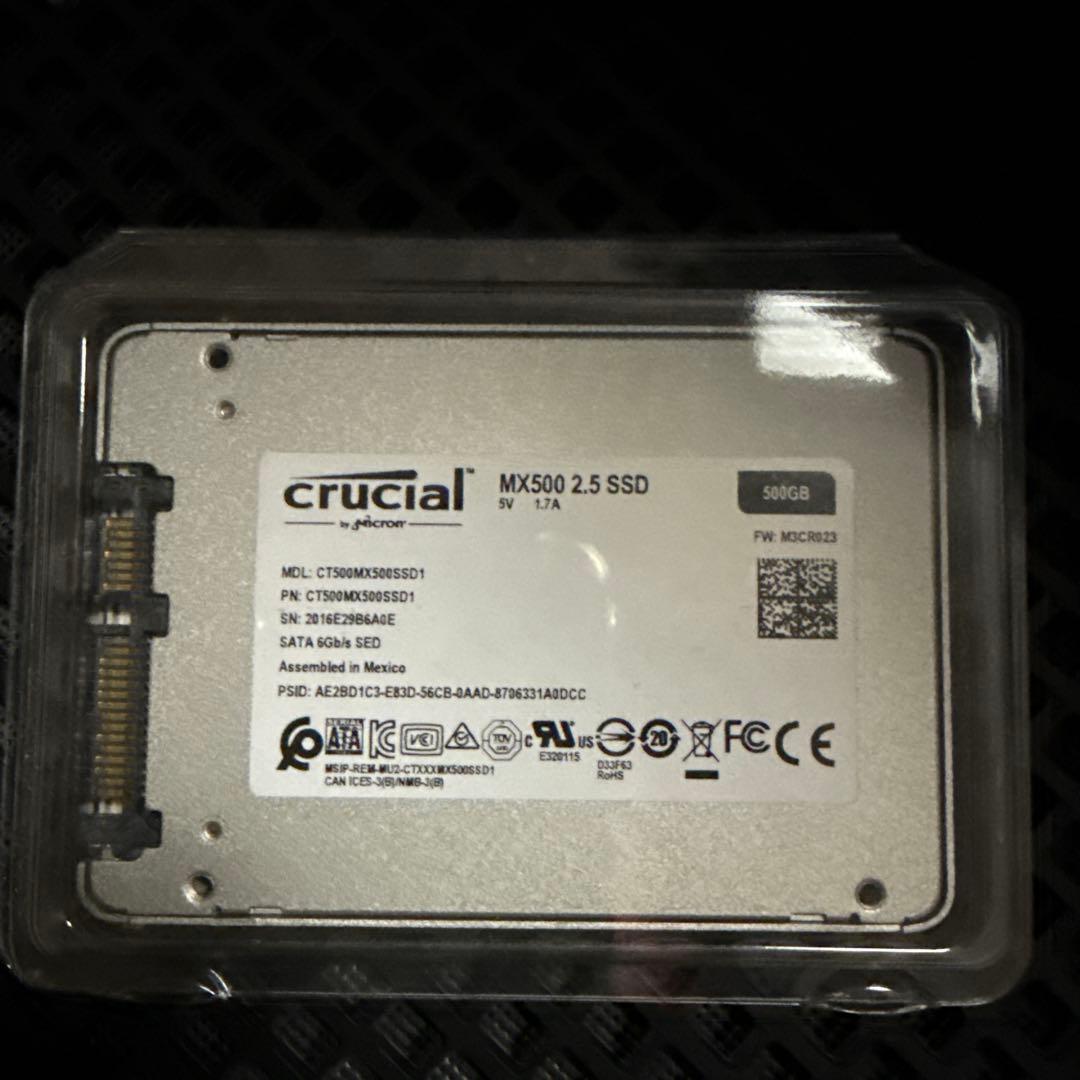 crucial MX500 500GB 2.5インチSSD 開封済み・未使用品
