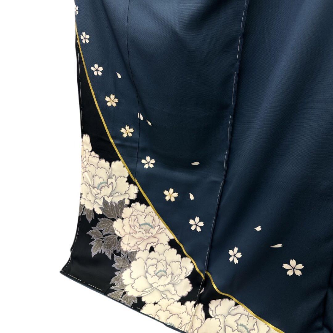 サ*ー様 正絹 振袖 金駒 青緑 未仕立て品 仮絵羽