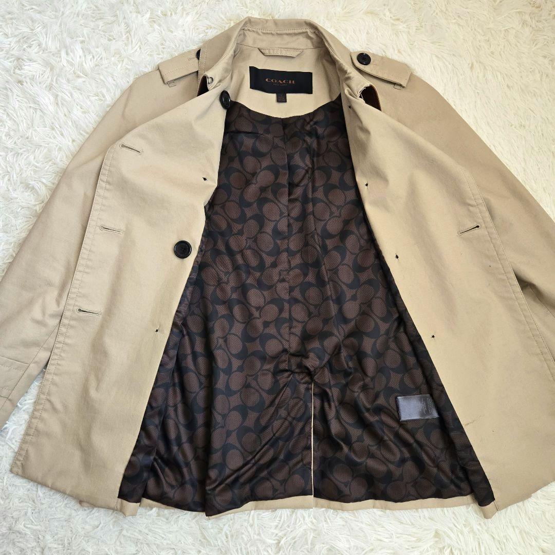 COACH　コーチ　ショートトレンチコート　シグネチャー　ベージュ　S