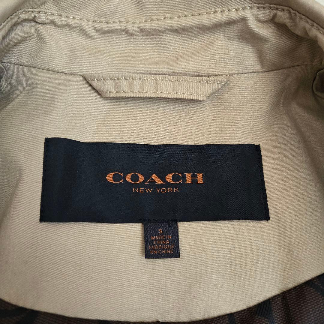 COACH　コーチ　ショートトレンチコート　シグネチャー　ベージュ　S