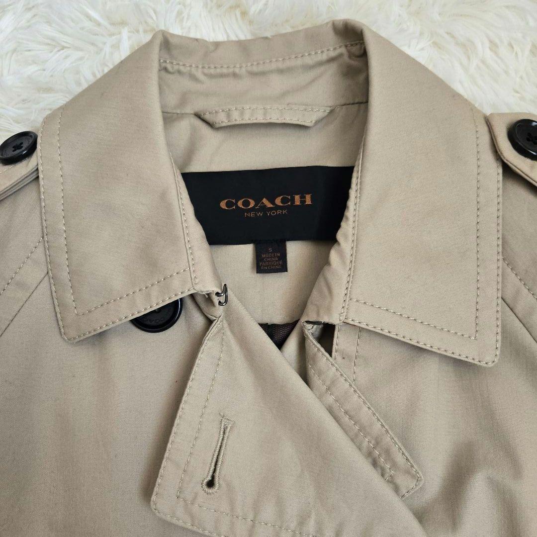 COACH　コーチ　ショートトレンチコート　シグネチャー　ベージュ　S