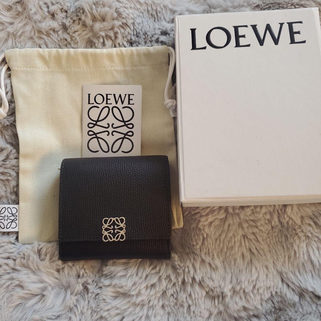 LOEWE コンパクト フラップウォレット ブラック