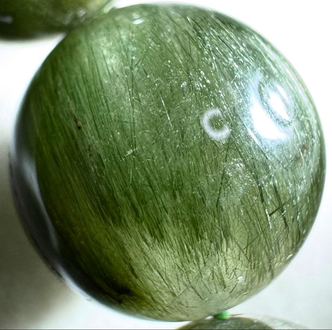 Verdant ブラジル産高品質•グリーンラビットヘアルチルクォーツブレスレット