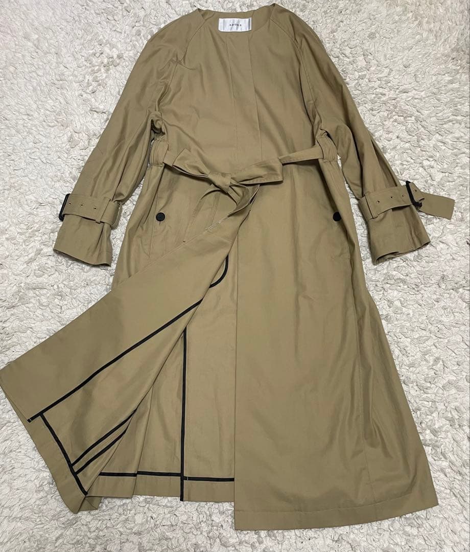 【美品】ADORE コンパクトコットンノーカラーコート
