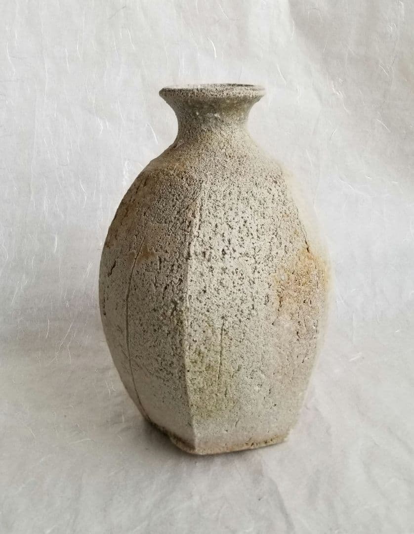 信楽自然釉面取花入 (未使用 新品同様)
