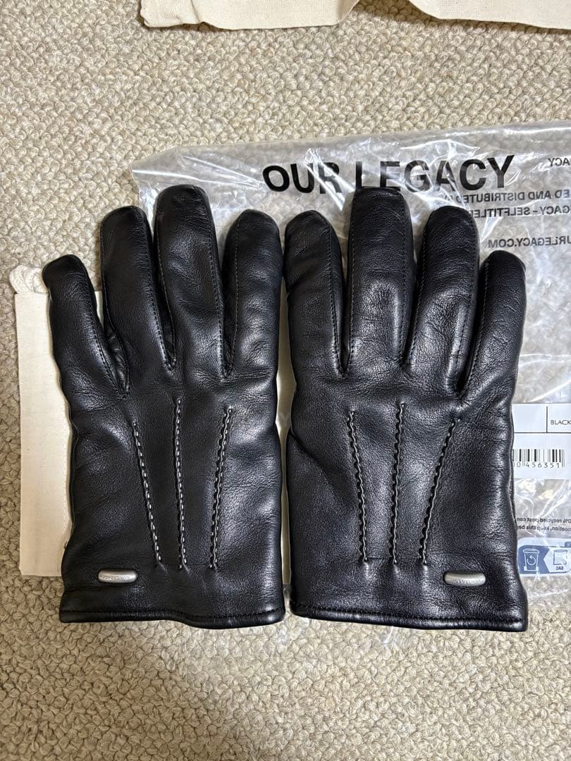 小物 ourlegacy HIS GLOVES BLACK LEATHER S