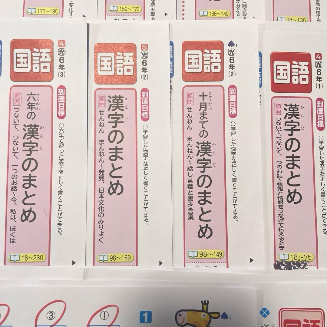 『最新版』カラーテスト6年生国語　抜け無し　答えQRコード付き