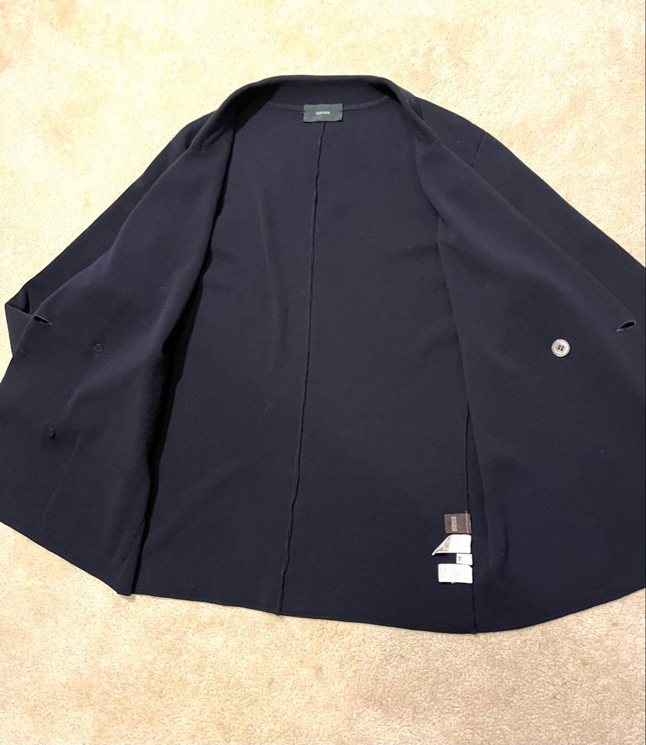 ZANONE 46 ネイビー　Wニットジャケット
