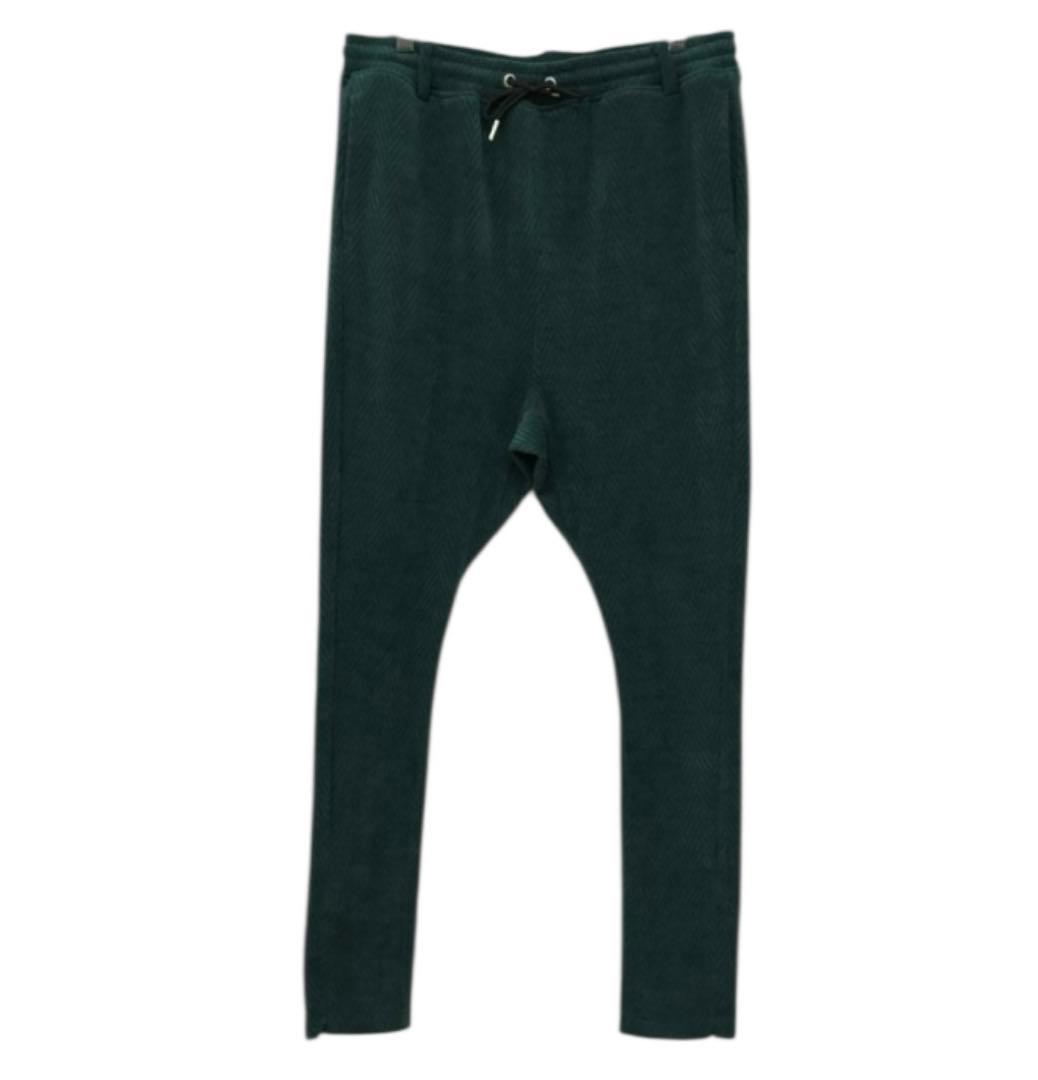 新品未使用　CAMBIO カンビオ【L】ヘリンボーン柄　サルエルパンツ グリーン