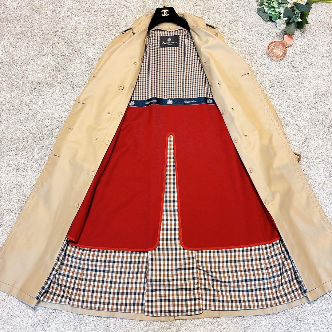 【美品】アクアスキュータム ロングトレンチコート8 ライナー　マキシ丈