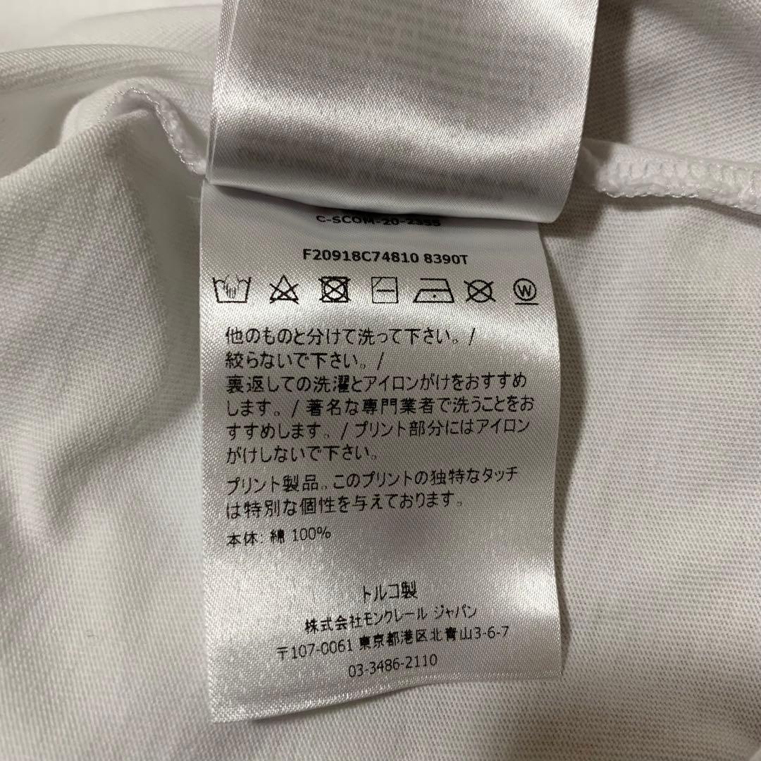 極美品　MONCLER Tシャツ　S　ホワイト　国内正規品　3S680