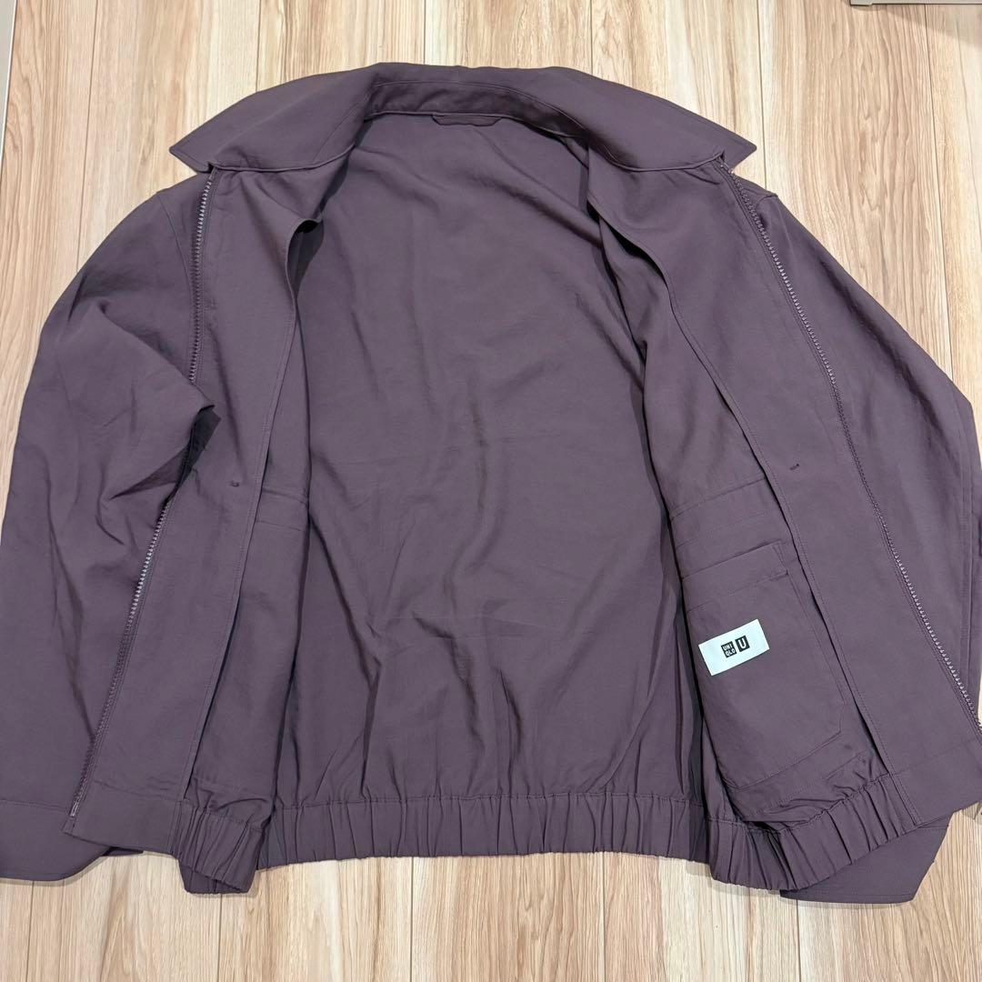 ユニクロ UNIQLO U ショートブルゾン purple L パープル