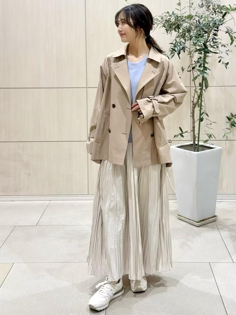 新品◆サニーレーベル◆撥水ショートトレンチコート《BEIGE：36》