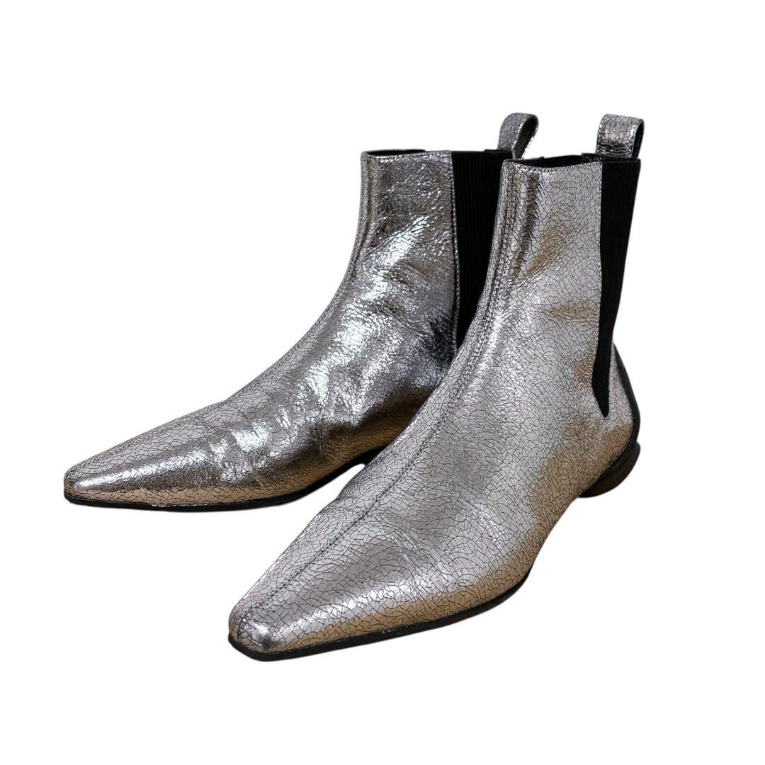 美品　SHISEI　シーセイ　ADORE取扱　レザー　サイドゴアブーツ　シルバー