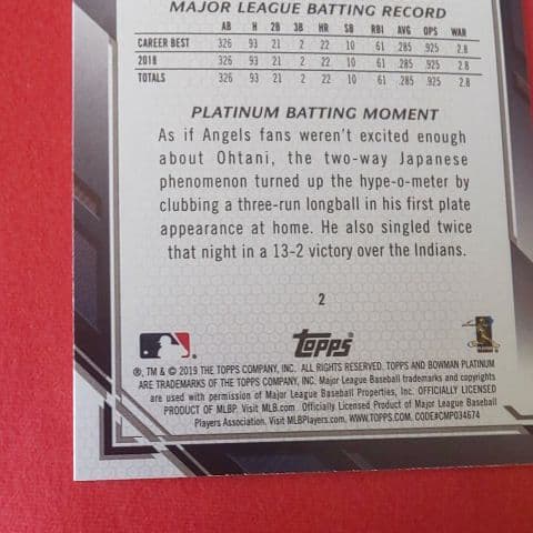 大谷翔平選手 エンジェルス 2019　ホロカラー