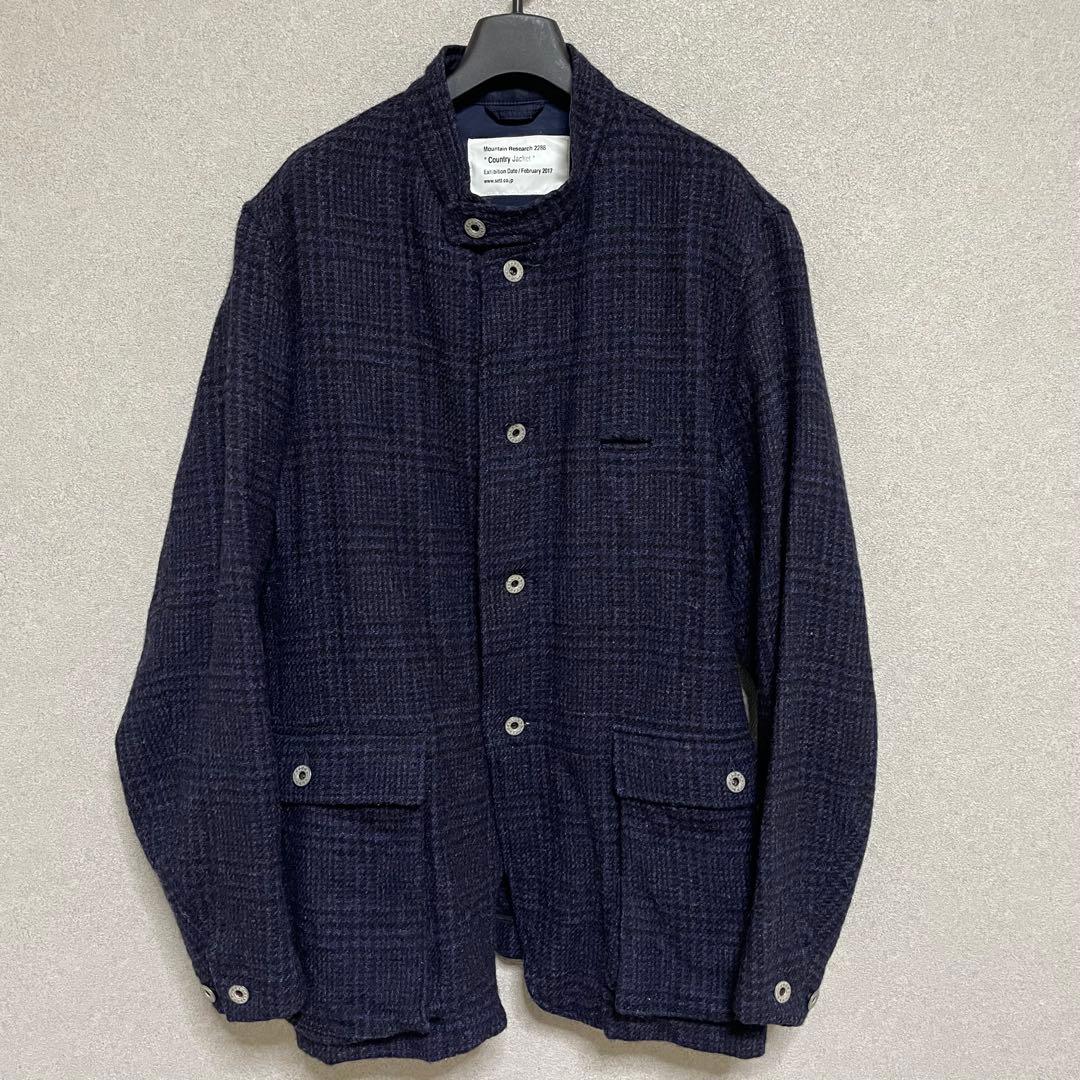 マウンテンリサーチ　カントリー　ジャケット　ネイビー　チェック　M 美品