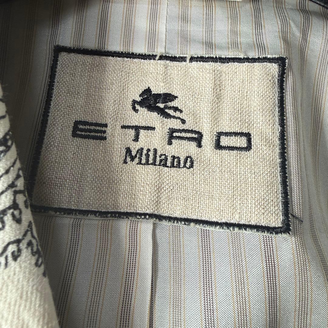 ETRO Milano 総柄テーラードジャケット リネン混40 ボタニカル