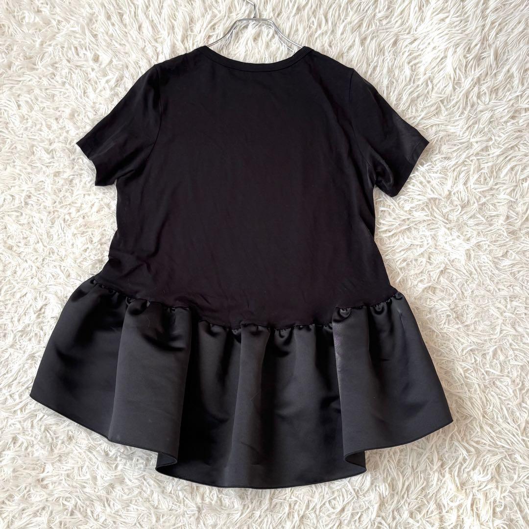 ヨーコチャン ペプラムフリル付きハーフスリーブTシャツ 40 L ブラック
