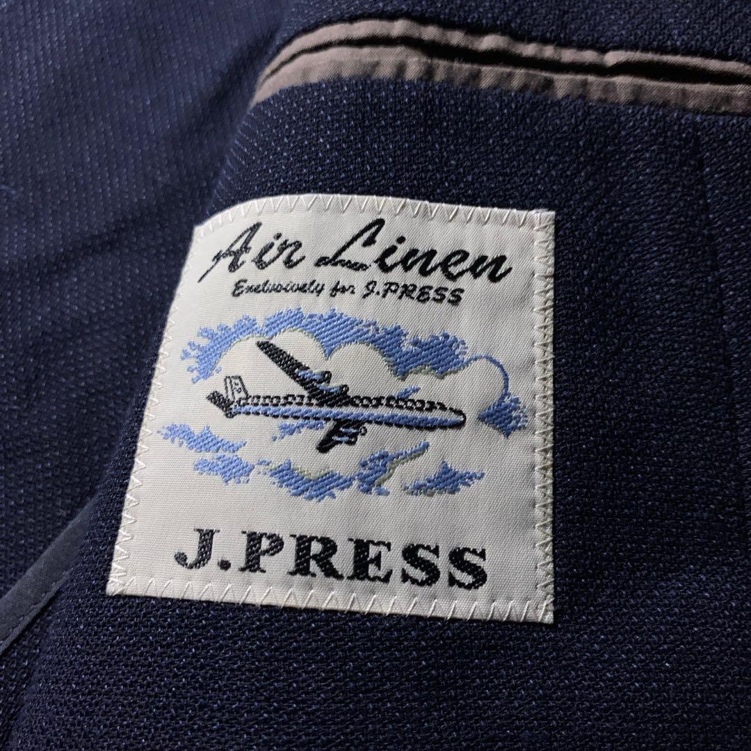 J.PRESS ウール リネン テーラードジャケット ネイビー 段返り3B