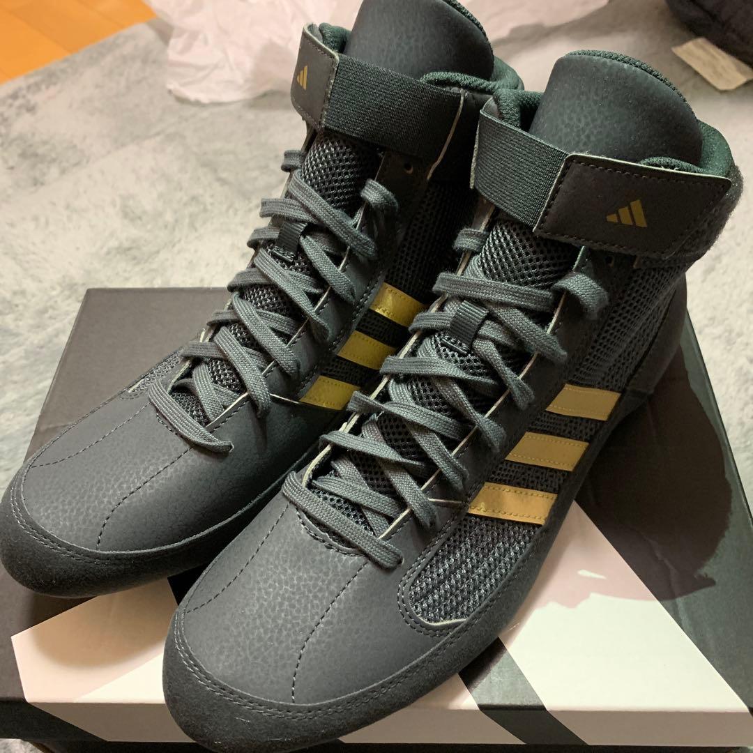 adidas ボクシングシューズ グレー/ゴールド