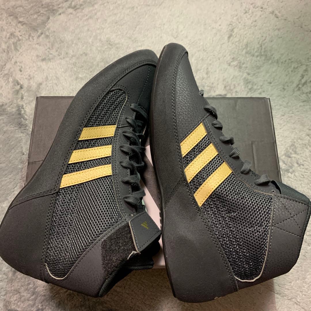 adidas ボクシングシューズ グレー/ゴールド