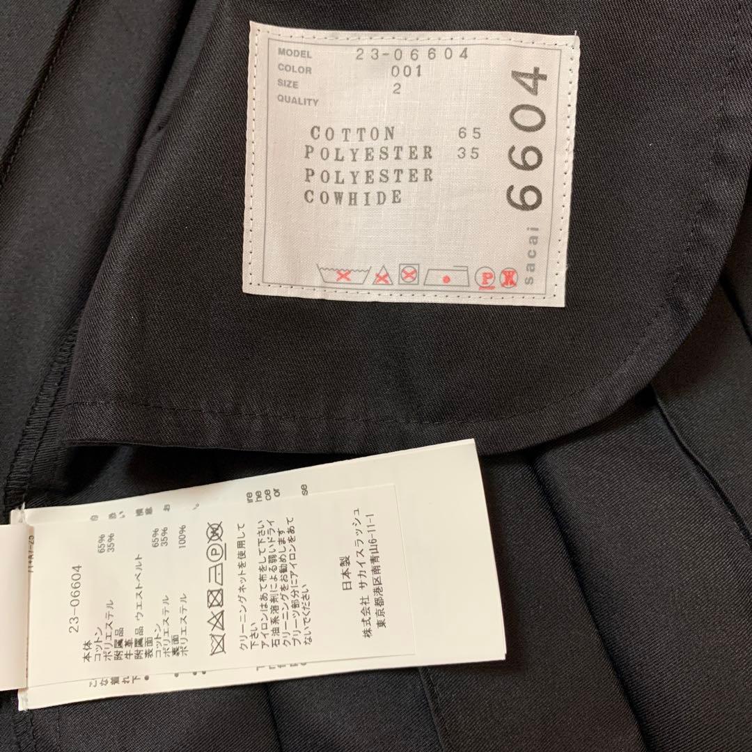 sacai プリーツスカート　 ブラック　2