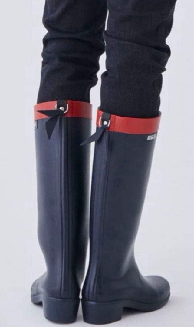 【ほぼ未使用】AIGLE エーグル ミリカ ラバーブーツ マリン 24.0cm
