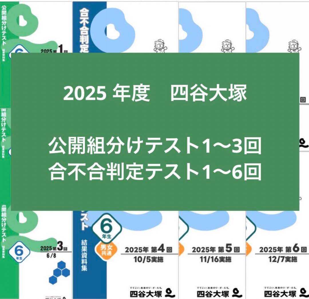 四谷大塚 6年生 2025年、組分けテスト、合不合判定テスト