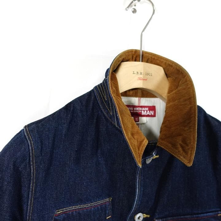 【良品】ジュンヤワタナベマン　レザー・ツイード切替デニムカバーオール　リーバイス