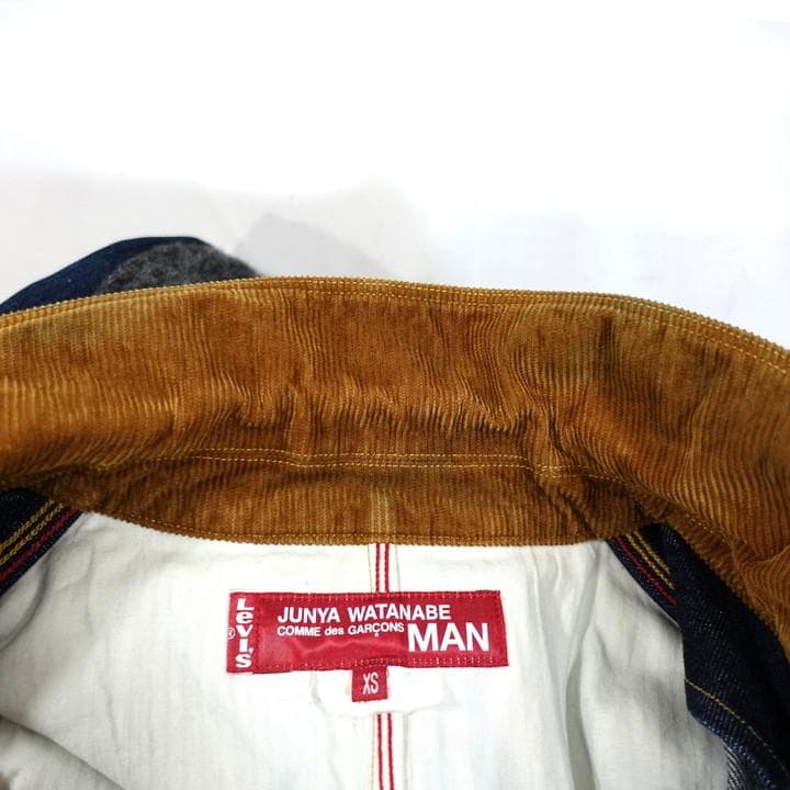 【良品】ジュンヤワタナベマン　レザー・ツイード切替デニムカバーオール　リーバイス