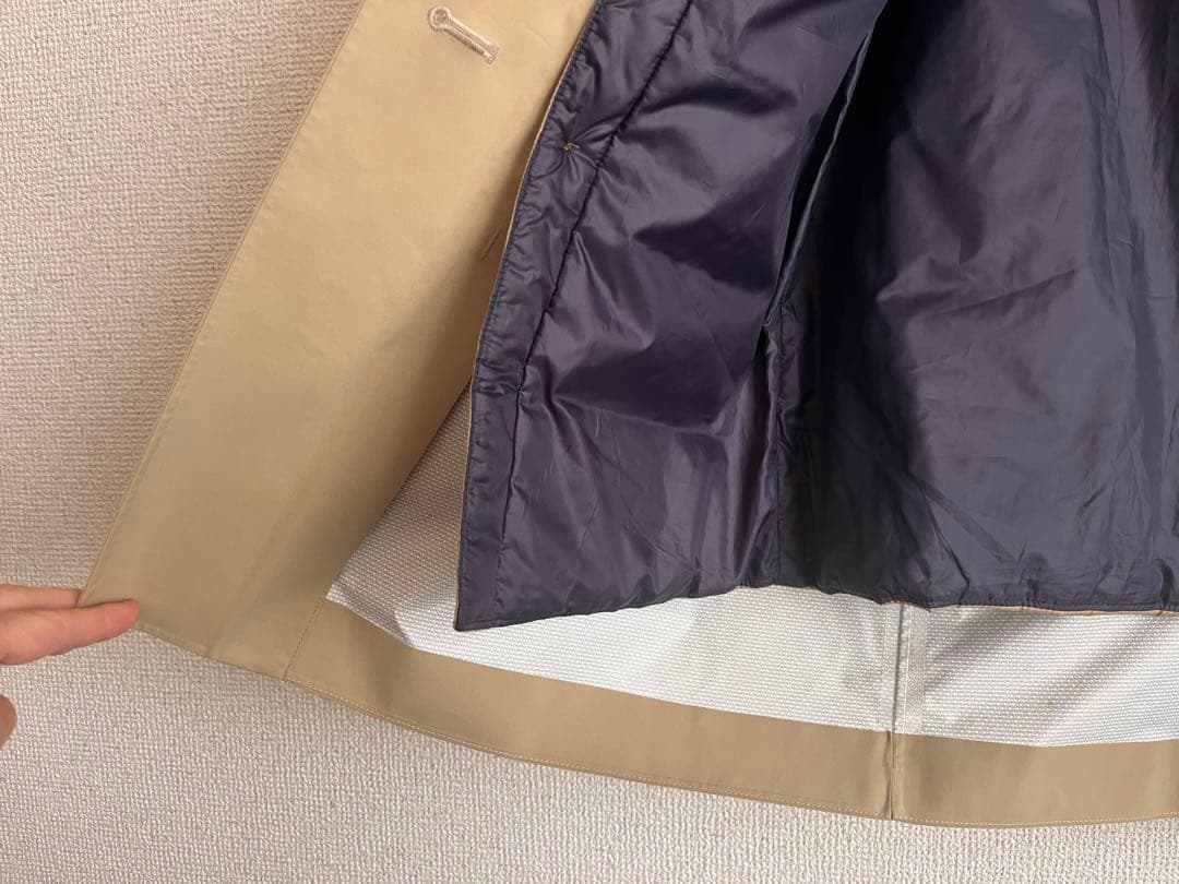 AIGLE 防水コート ベージュ 取り外し可能 フード付きライナーあり