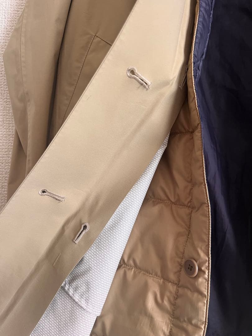 AIGLE 防水コート ベージュ 取り外し可能 フード付きライナーあり