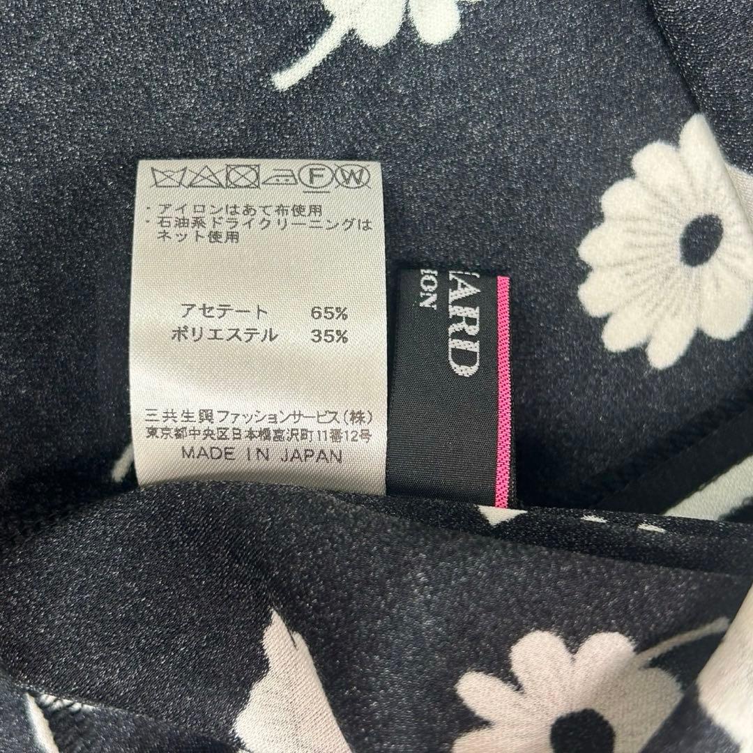 P166 M レオナール カンカン素材 5分袖 ひざ丈ワンピース レディース