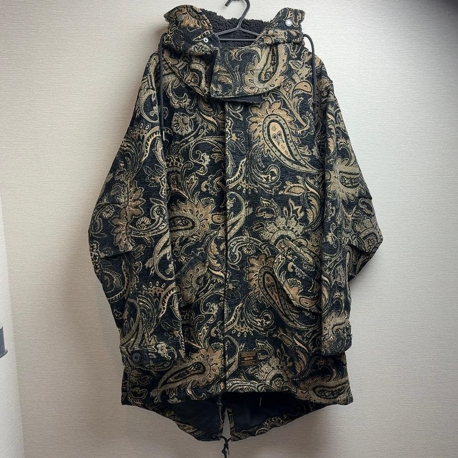 希少 glamb ペイズリー柄 モッズコート L M51 グラム 総柄 美品