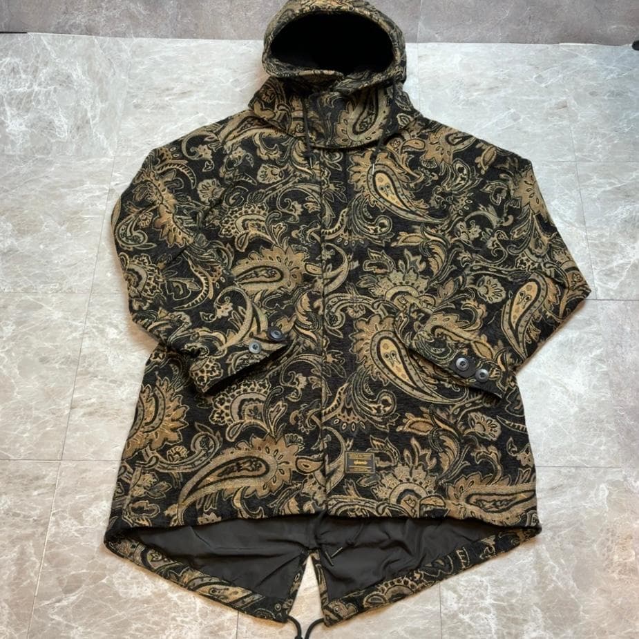 希少 glamb ペイズリー柄 モッズコート L M51 グラム 総柄 美品