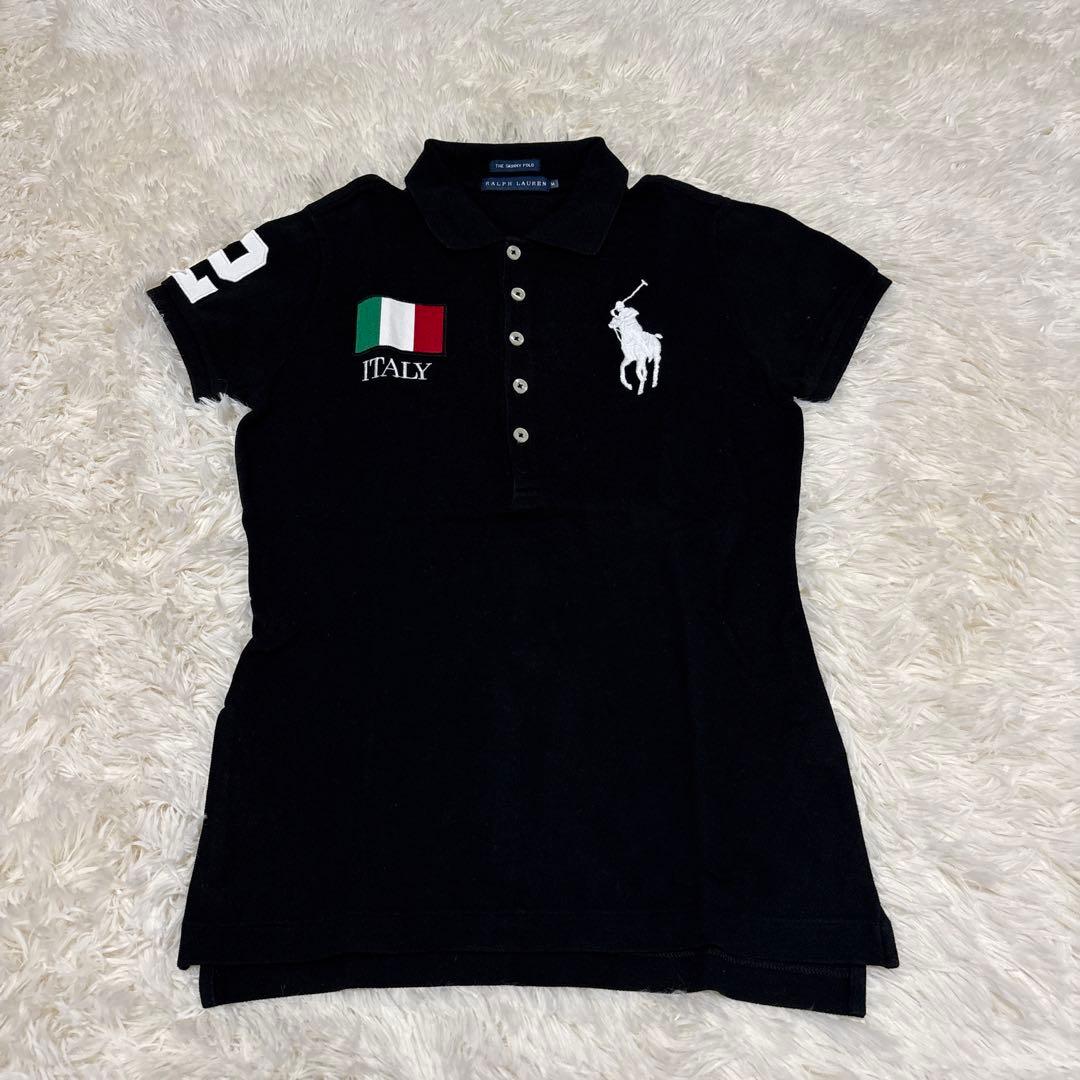 ▪️RALPH LAUREN スキニーポロ 黒　イタリア　ビッグポニー　定番