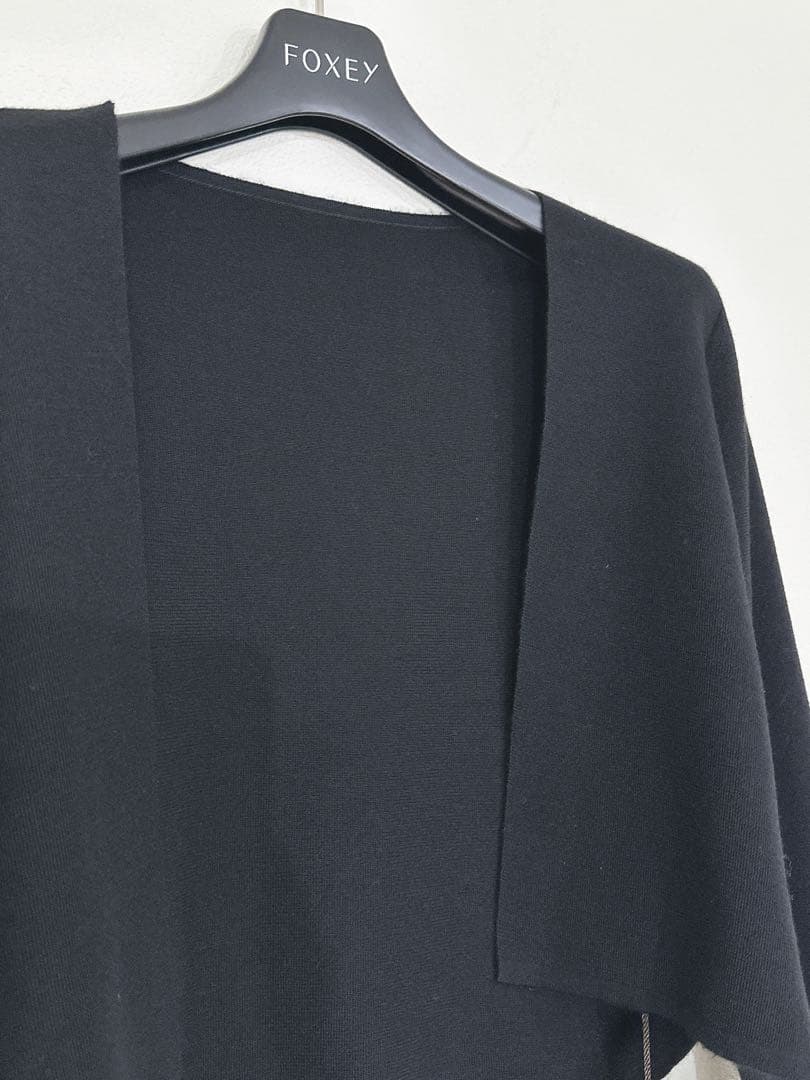 FOXEY ボレロ　 40 黒　フォクシー　シルクカシミアカーディガン