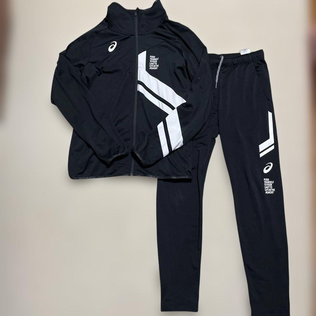 ASICS ジャージ上下セット ブラック 上Lサイズ、下Mサイズ