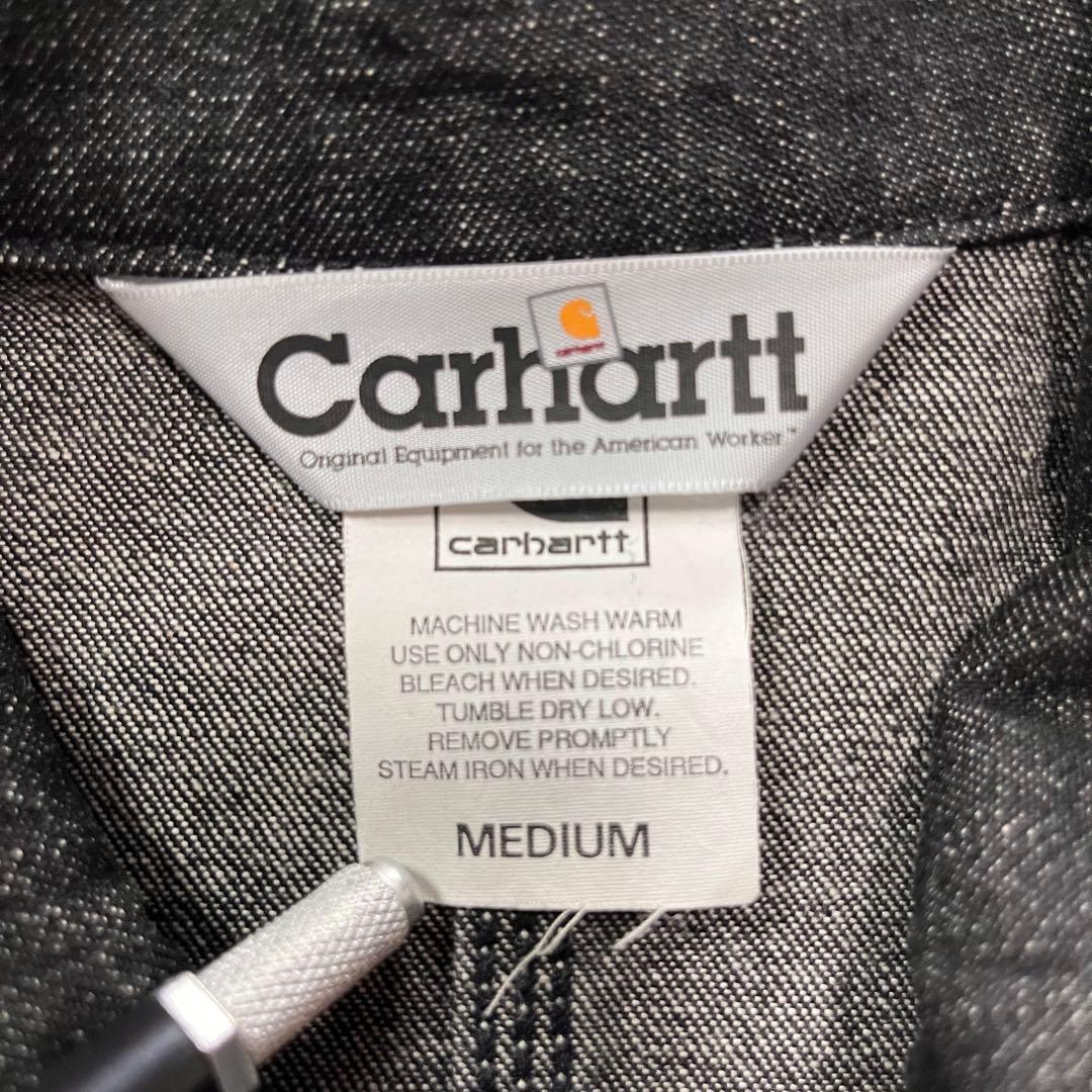 90s Carhartt 先染めブラック デニム ジャケット カバーオール 先染