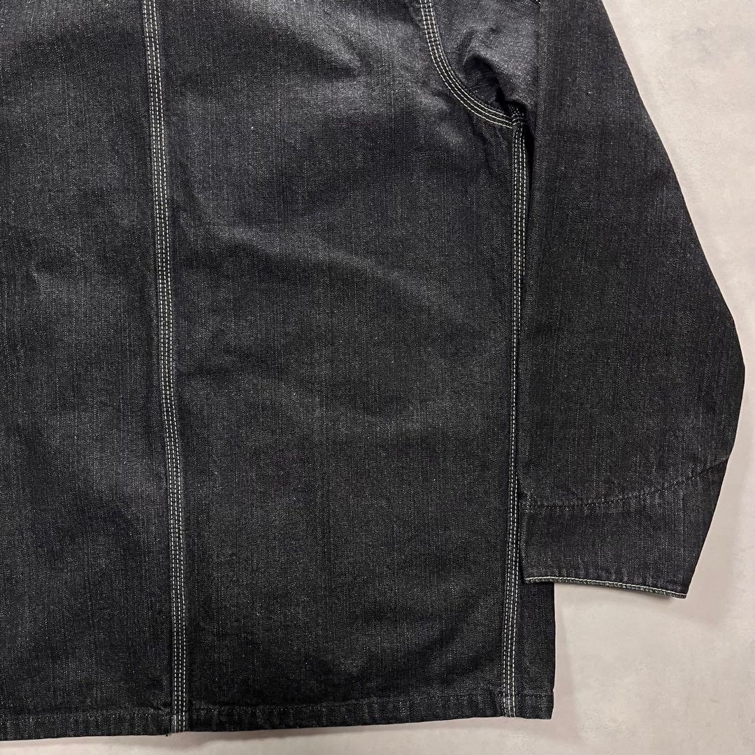 90s Carhartt 先染めブラック デニム ジャケット カバーオール 先染