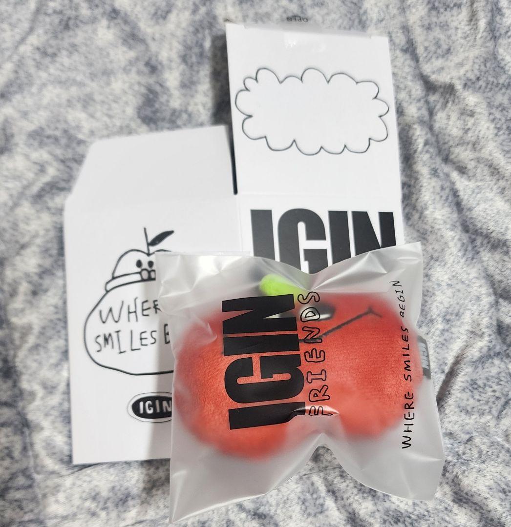 BTS ジン IGIN APPLE ぬいぐるみ キーリング 赤 ポップアップ