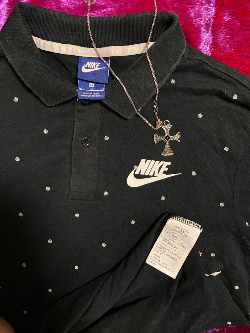 y2k水玉ドットNIKEポロシャツ平成ギャルウィッシュコアフェアリーグランジ
