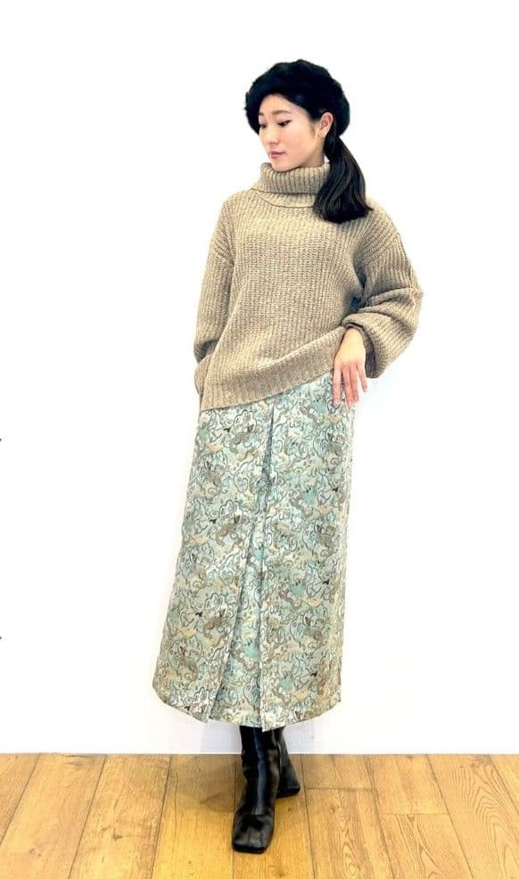 [美品]VIVIENNE TAM　2024　チャイナロングスカート　龍　花　雲