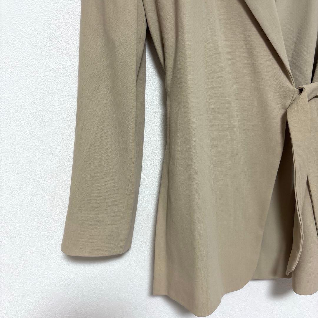 【美品 白タグ】MaxMaraヴァージンウールジャケットベージュ ラップ風 上質