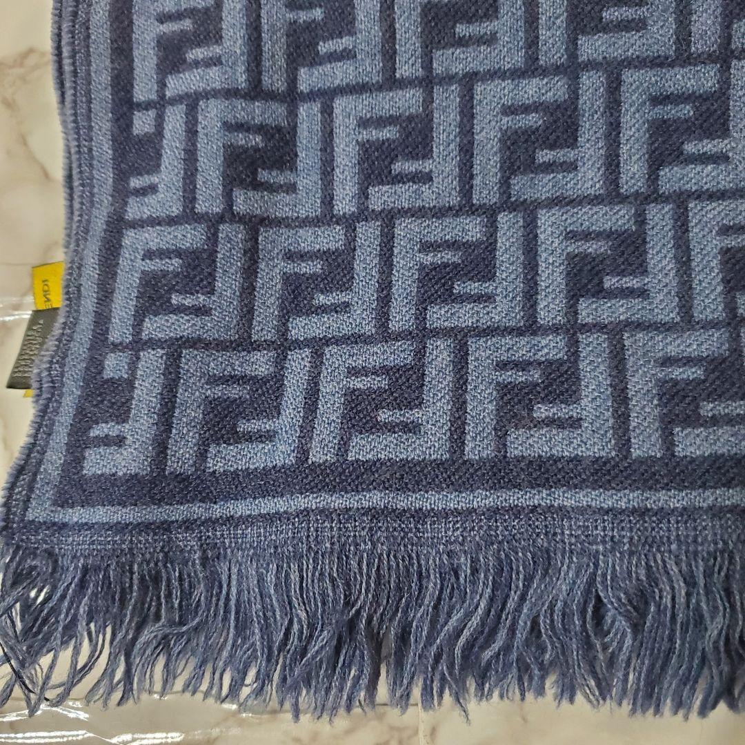 FENDI フェンディ マフラー ズッカ柄 ブルー系 レディース